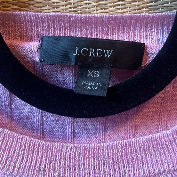 Bubblegum Pink J. Crew Silk and Cashmere Ribbed Crop Top - Picture 2 of 4